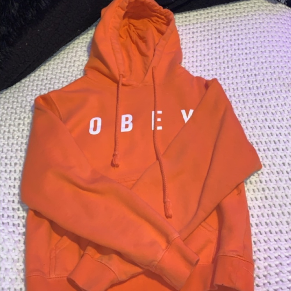 on hold do not buy!!OBEY HOODIE🧡🧡